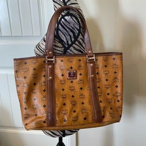 Authentic MCM Large Cognac Tote